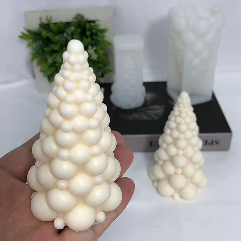 Soap Making Diy Kit - แม่พิมพ์เทียนซิลิโคนรูปต้นคริสต์มาสมีฟองชุดทำเทียนหอมทำด้วยมือแม่พิมพ์สบู่ยิปซั่มเรซินตกแต่งคริสต์มาสของขวัญ