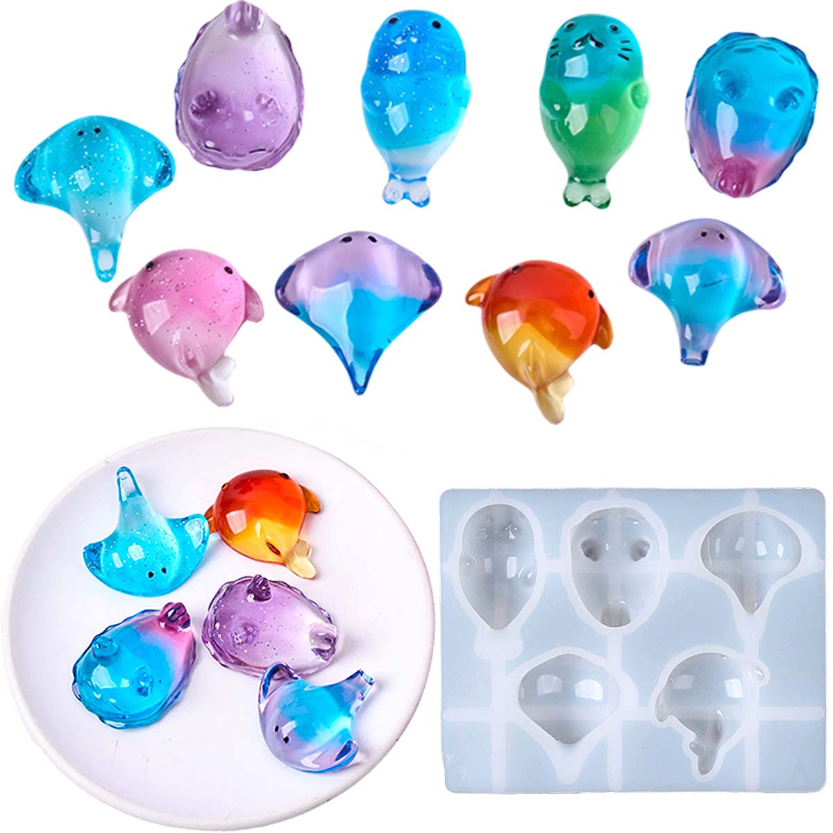 Soap Making Ins - แม่พิมพ์ซิลิโคนรูปปลากระเบน 3 มิติ สไตล์น่ารัก สำหรับทำพวงกุญแจ จี้กระเป๋า